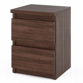 NOČNÝ stolík, 2 zásuvky, komoda, Dub Wenge